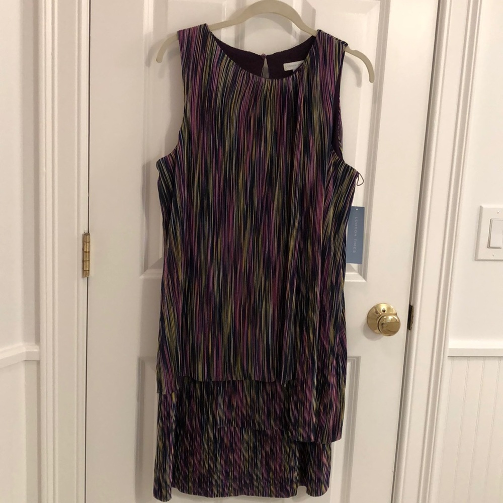 London Times - NEW - Knit multi-tiered dress